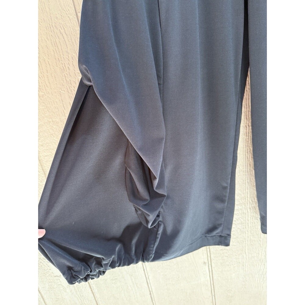 Boho Harem Pants Black Wide Leg Palazzo Trousers Elastic Waist Baggy sizeM- L - Picture 4 of 11
